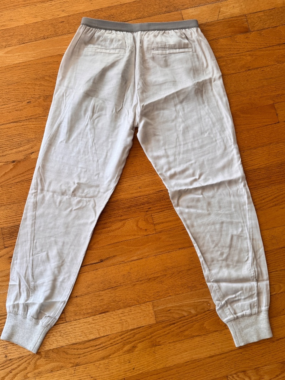 Vince 100% Silk Silver White Pants Joggers Women's - XS
